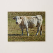 Blonde Aquitaine Kuh Puzzle (Horizontal)