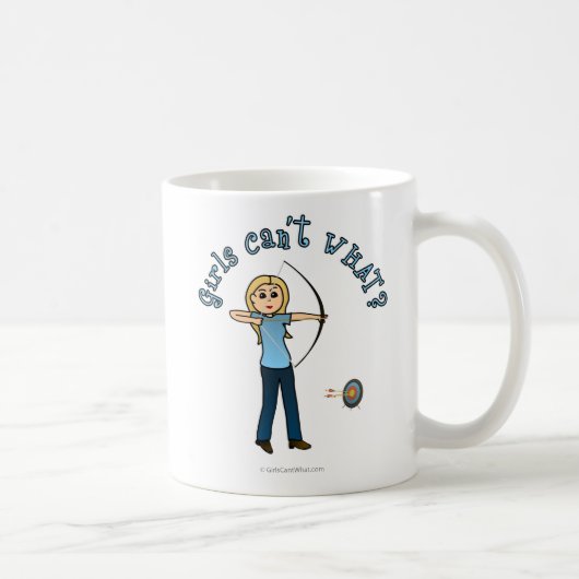 Blonde Archery in Blue Kaffeetasse (Rechts)