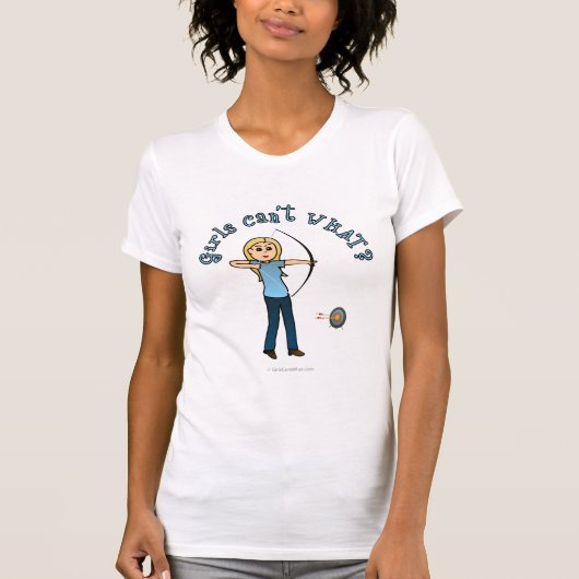 Blonde Archery in Blue T-Shirt (Vorderseite)