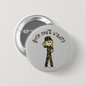 Blonde Army-Frau Button (Vorne & Hinten)