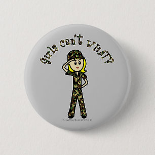 Blonde Army-Frau Button