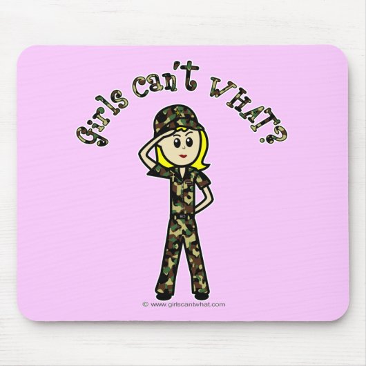 Blonde Army-Frau Mousepad (Vorne)