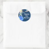 Blonde Astronaut Boy Gastgeschenk Labels Runder Aufkleber (Tasche)