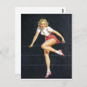 Blonde auf Draht Button hoch Postkarte (Vorne/Hinten)