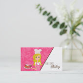 Blonde auf rosa braune Baker Cup Cakes Business Ca Visitenkarte (Stehend Vorderseite)