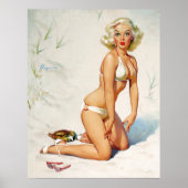 Blonde auf Sand Button Up Poster (Vorne)