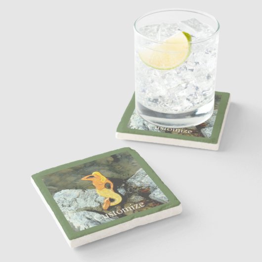 Blonde-Aussichtsamme Steinuntersetzer (Seitenansicht)