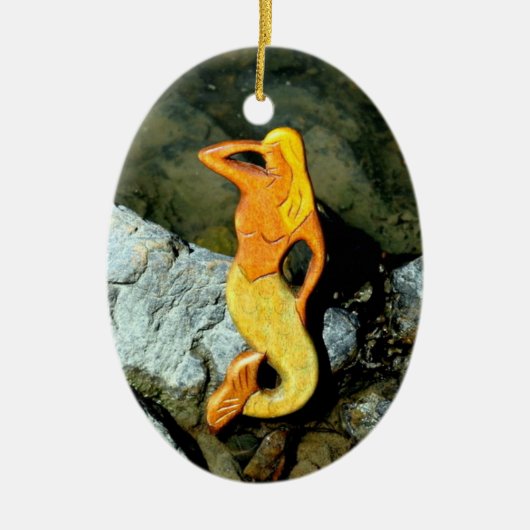 Blonde-Aussichtshemme Keramik Ornament (Vorne)