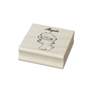 Blonde Baby Angel, Weihnachts-Cartoon für Ferien Gummistempel