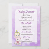 Blonde Baby Girl mit Teddy Bear Baby Showier Einladung (Vorderseite)