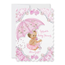 Blonde Babyparty rosa Regenschirm Mädchen Blumen