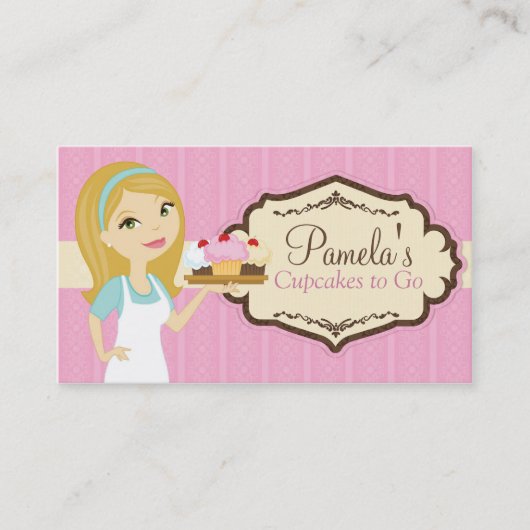 Blonde Bäcker-Kuchen-Visitenkarten D12 Visitenkarte (Vorderseite)