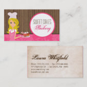 Blonde Baker auf der Pink Brown Cup Cakes Business Visitenkarte (Vorne/Hinten)