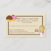 Blonde Baker Cupcake Business Cards D17 Visitenkarte (Rückseite)
