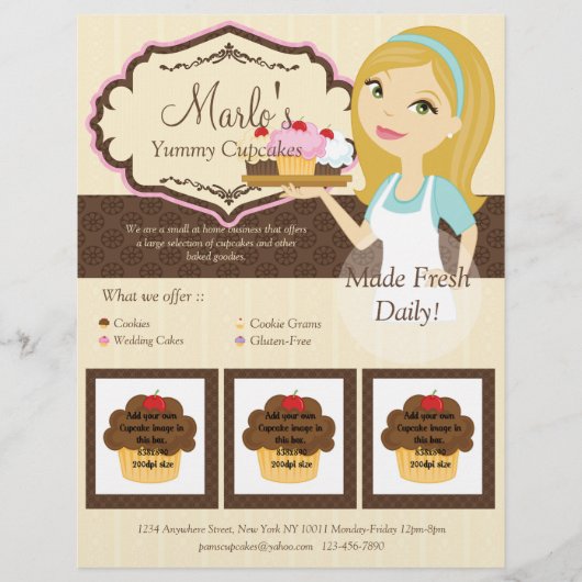 Blonde Baker Cupcake D12 Flyer mit Fotos D1c (Vorne)