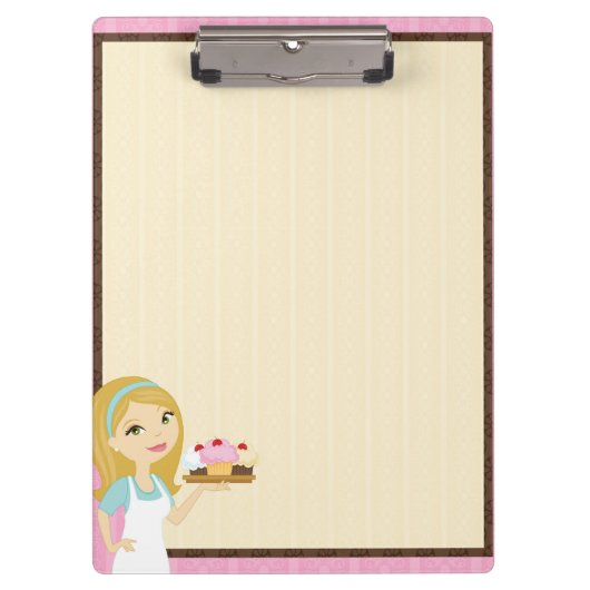 Blonde Baker Cupcake D12 Zwischenablage 3 Klemmbrett (Vorderseite)