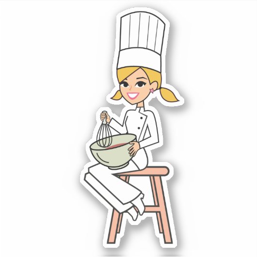 Blonde Baker Girl Sticker (Vorderseite)