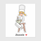 Blonde Baker Girl Sticker (Blatt)