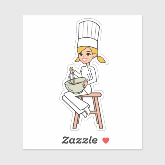 Blonde Baker Girl Sticker (Blatt)