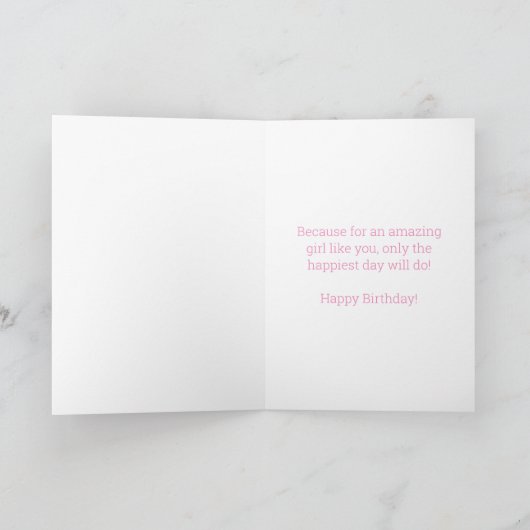 Blonde Ballerina Birthday Karte (Innenseite)