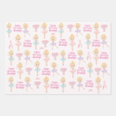 Blonde Ballerina Personalisiert Geschenkpapier Set (Vorderseite)