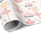 Blonde Ballerina Personalisiert Wrapping Paper Geschenkpapier (Rolleneckpunkt)