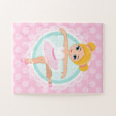 Blonde Ballerina - Pink Ballet Dancer Girl Puzzle (Horizontal)
