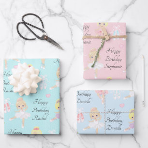 Blonde Ballerina Wrapping Paper Sheets Geschenkpapier Set