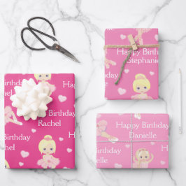 Blonde Ballerina Wrapping Paper Sheets Geschenkpapier Set