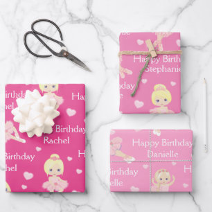Blonde Ballerina Wrapping Paper Sheets Geschenkpapier Set