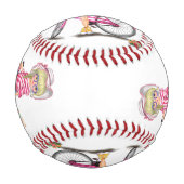 Blonde Baseball Girl mit rosa Bike (Vorderseite)