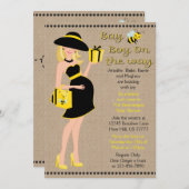 Blonde Bay Bee Boy auf dem Weg Babydusche Einladung (Vorne/Hinten)