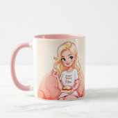 Blonde Beauty Ceramic Mug - Vibrant Yellow Hair Tasse (Links)