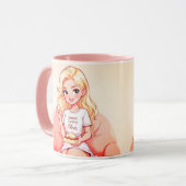 Blonde Beauty Ceramic Mug - Vibrant Yellow Hair Tasse (Vorderseite Links)