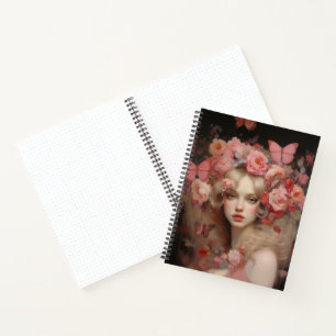 Blonde Beauty - Ein Frauenportrait und Blume Notizblock