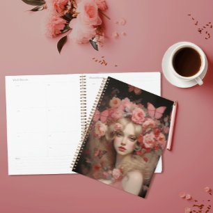 Blonde Beauty - Ein Frauenportrait und Blume Planer