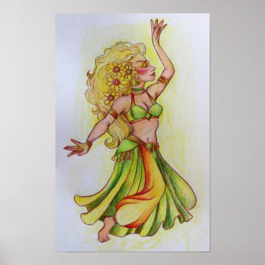 Blonde Belly Dancer Sketch Poster (Vorne)