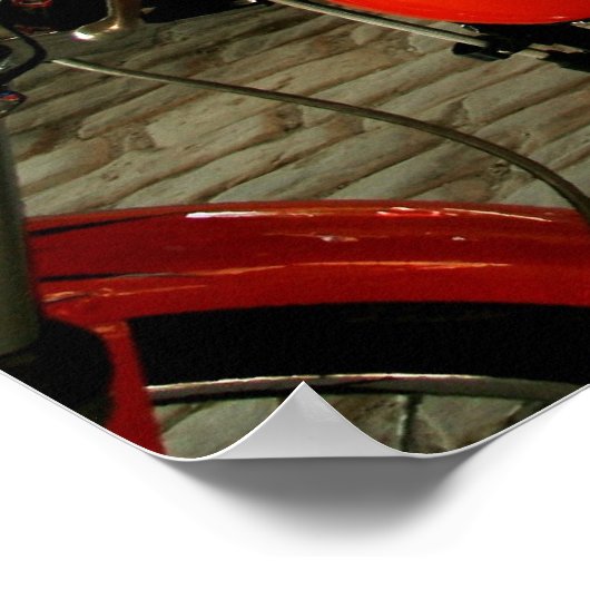 Blonde Biker Babe in einem Bikini Poster (Ecke)