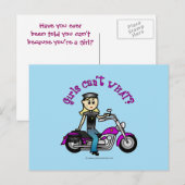 Blonde Biker Postkarte (Vorne/Hinten)