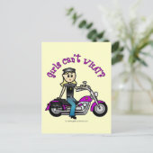 Blonde Biker Postkarte (Stehend Vorderseite)