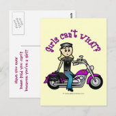 Blonde Biker Postkarte (Vorne/Hinten)