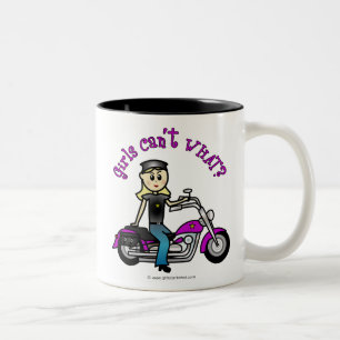 Blonde Biker Zweifarbige Tasse