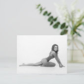 Blonde Bikini Babe B&W Foto Postkarte (Stehend Vorderseite)