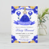Blonde blonde blass Princess Quinceanera Einladung (Stehend Vorderseite)