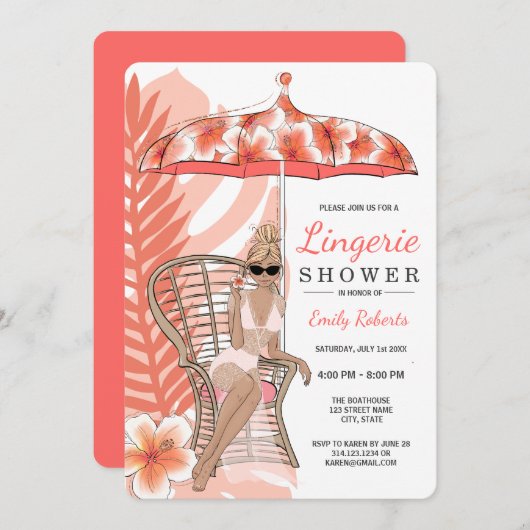 Blonde Blonde Bride Einladung (Vorne/Hinten)