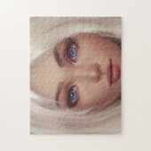 Blonde Blue Mit Augen Young Girl Woman Puzzle (Vertikal)