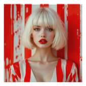  Blonde bob hair woman cinematic portrait  Fotodruck (Vorne)
