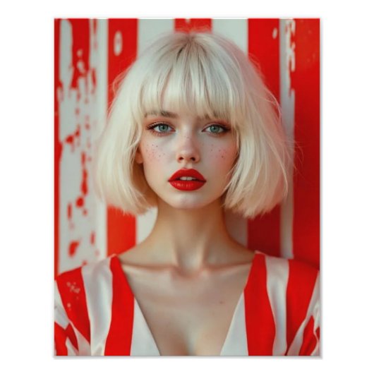 Blonde bob hair woman cinematic portrait Fotodruck (Vorne)