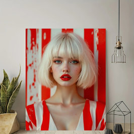  Blonde bob hair woman cinematic portrait  Fotodruck