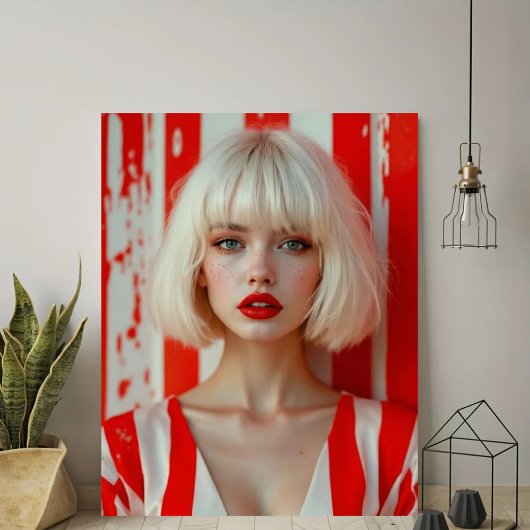 Blonde bob hair woman cinematic portrait Fotodruck